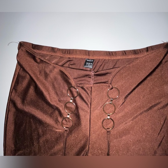 Brown Laced Flared Pants - Picture 3 of 3